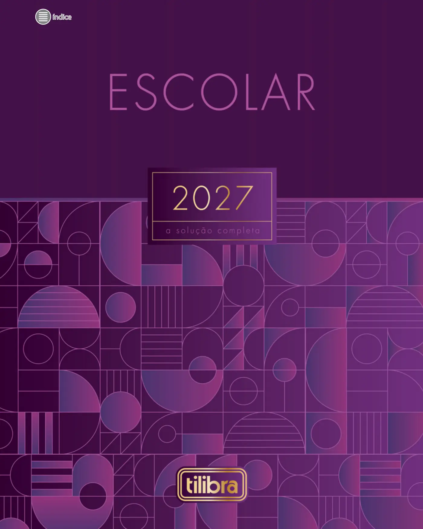 Capa do catálogo Tilibra Escolar 2027